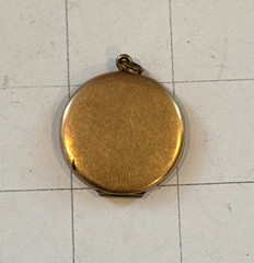 Antique Victorian Gold Filled Starburst Round Photo Locket Pendant c.1900
