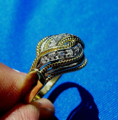 ORIGINAL DAMIANI Vintage DIAMOND Ring Deco Style SOLID 18K GOLD Real Statement