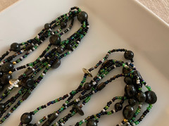 Vintage Multi-Strand Endless Seed Bead Necklace, Hand-Strung, Boho Layered Style