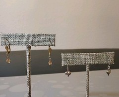 Vintage Silver & Gold Tone Danglers Earrings Beautiful Petite Style L14