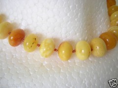Amber Necklace Lentil Butterscotch Egg Yolk White Natural Amber 25.5 G/39 Cm