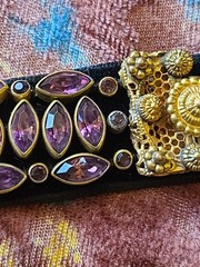 Antique Victorian Fancy Gold-Filled Amethyst Velvet Choker Necklace or Bracelet
