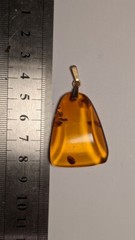 Vintage Soviet Gold 14k, 583 Russian Amber Pendant 8.9g