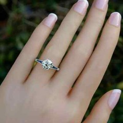 Art Deco 3.00Ct Lab Created Diamond & Sapphire 14K White Gold FN Engagement Ring