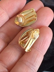 vtg clip on earrings lot +brooch