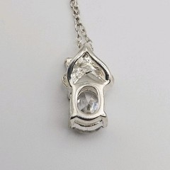 Sterling Silver 1.00ct CZ Pendant On 18″ Chain Necklace