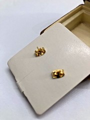 Earrings Coral ? Pink Filigree Stud Push On Clasp 3/4 in. Vintage + Hard Case