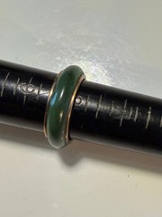 Vintage SOLID 14KT Gold Stamped Jade Size 8.5 Ring 4.66g New Old Stock!