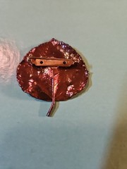 Copper Tone GILDED ASPEN LEAF Brooch / One Of A Kind (389)