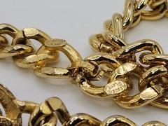 VINTAGE KENNETH LANE RARE 3 PIECE NECKLACE & EARRING SET GOLD RED CABOCHON