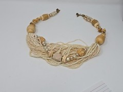 Vintage Lucille Gauthier Chunky Bib Necklace Multi Strand OOAK Boho 1970s 1980s