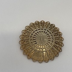 Vintage Lieba USA Gold Tone Scarf Ring Clip Filigree