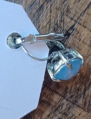 Vintage Sparkling Blue Glass Dangle Silvertone Leverback Earrings