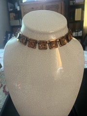 Vintage Estate Matisse Renoir Copper Enamel Necklace Choker Magnificent!