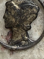 1937 Cutout Mercury Dime Swinging Pendant Necklace Vintage Jewelry