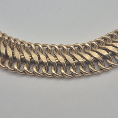 Vintage BB 12KGF Yellow Gold Filled Princess Link Chain Necklace Choker 56g 15″