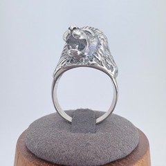 Three Dimensional Lion Head Statement Ring VTG Sterling Silver 925 Size 11.75