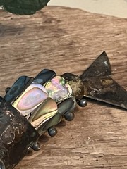 VTG Mexican Abalone MOP Articulated Fish Bottle Opener Pendant 3”