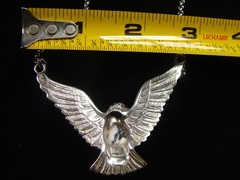 Vintage Sterling Silver Eagle Pendant & Chain Necklace Adjustable 18-21 in long