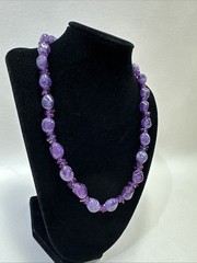 Vintage Purple Plastic Stone ? Necklace Costume Jewelry