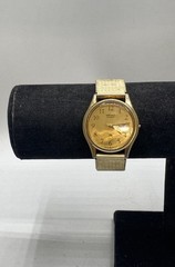 Vintage Seiko 5H23-7879 Gold Tone Quartz Watch Day Date Expansion Band 34mm