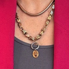Vintage Gold Filled Lion Pendant Pink Stones Talisman Charm 1950s 1960s