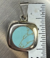 Vintage Sterling Silver Turquoise Pendant – 9g/.925