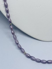 Fab 1950s Lavender Freshwater Pearls Necklace Orate Magnetic Clasp Japan VTG