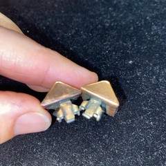 VINTAGE RENOIR COPPER CLIP ON EARRINGS DESIGNER SIGNED FREE SHIPPING