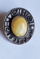 Vintage 925 Sterling Silver 1.25 in Stud Earrings With Yellow Natural Oval Stone