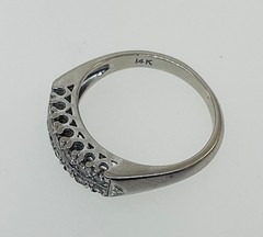 Antique 1920’s Art Deco 13k White Gold Diamond Wedding Band