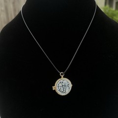 Vintage Style Dog & Cat Cameo Locket Necklace Handmade