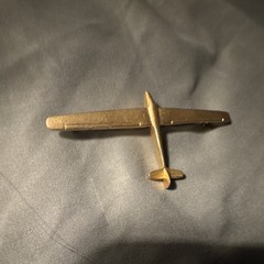 Airplane Aviation Brooch Pin, Gold Tone, No Stone, Unisex Adults