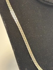 Necklace Offset Rectangle Chain Pattern Unique Retro Silver Tone