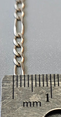 Vintage Sterling Silver Figaro Chain Bracelet 7″ 2.5gms 3mm wide Milor Italy