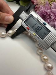 20” White Big Edison Pearl Necklace, 925 Sterling Silver