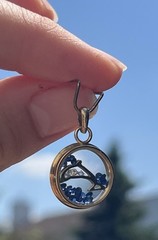 Vintage 14k Gold Diamond & Sapphire Shaker Pendant with Dolphin- 2.64 Grams