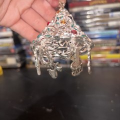 MYLU Silver Tone Multi Color Rhinestone Christmas Tree Brooch