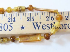Vintage Necklace Lot Beaded Lucite + Tribal 23-26″ Yellow Butterscotch D1887