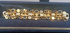 Verified #649 Juliana Tigers Eye And Topaz AB 5 Link Bracelet