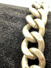 Sterling Silver Vintage Identity ID Bracelet, “Jeanne Petersen” 8-inch Curb