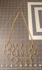 Goldtone Three Strand Necklace 16″+ With Faceted Loops Sparkly Glamorous Shiny