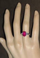 Vintage Platinum Engagement Ring 2.30ct. Natural Burma Oval Ruby AGL CERT