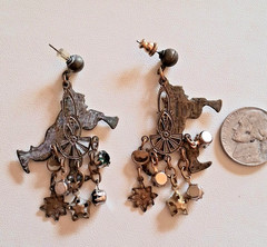 1950’s Multi-Color Rhinestone Clown Post Earrings! Pretty Rare!