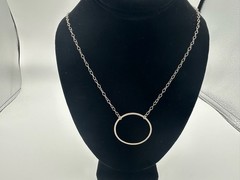 4.76g Vintage Sterling Silver 925 Open Circle Pendant Chain Necklace 21 in M