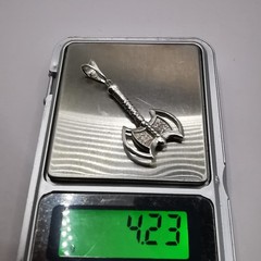 Vintage Pendant “Perun’s Axe ” made of 925 silver,sample,handmade, 4,23g