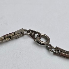 Vintage Silver Tone Box Chain Necklace, 15 In 2.5mm Spring Ring
