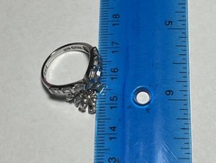 Vtg Ross Simons Sterling Silver White CZ Stone Dangle Charm 925 Ring Size 6