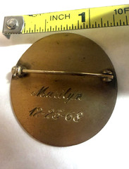 VTG – A&Z Etched Engraved Monogram S D N Round Brooch/Pin 1/20 12K Gold Filled