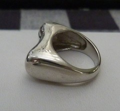 CLASSIC ITALY MODERNIST SCULPTURAL CHUNKY STERLING SILVER RING SIZE 7 1/2